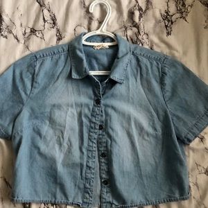 Denim Buttoned down crop top